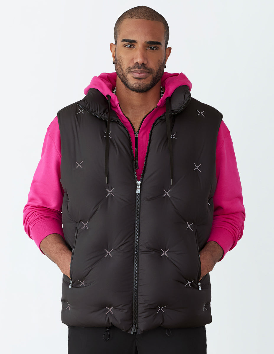 Quilted Puffer Vest | Oversized Style with Spark of Radiance Print