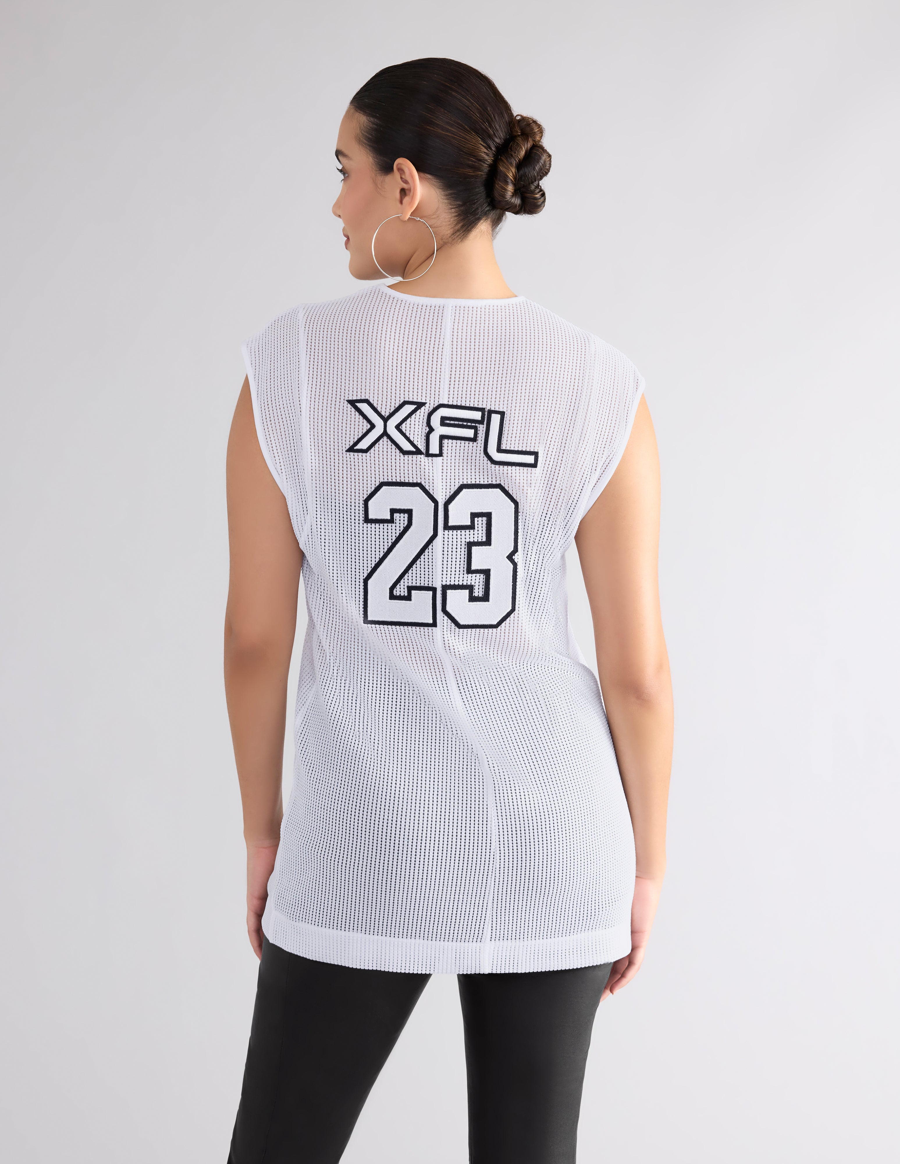 XFL Deep V-Neck Mesh Tunic