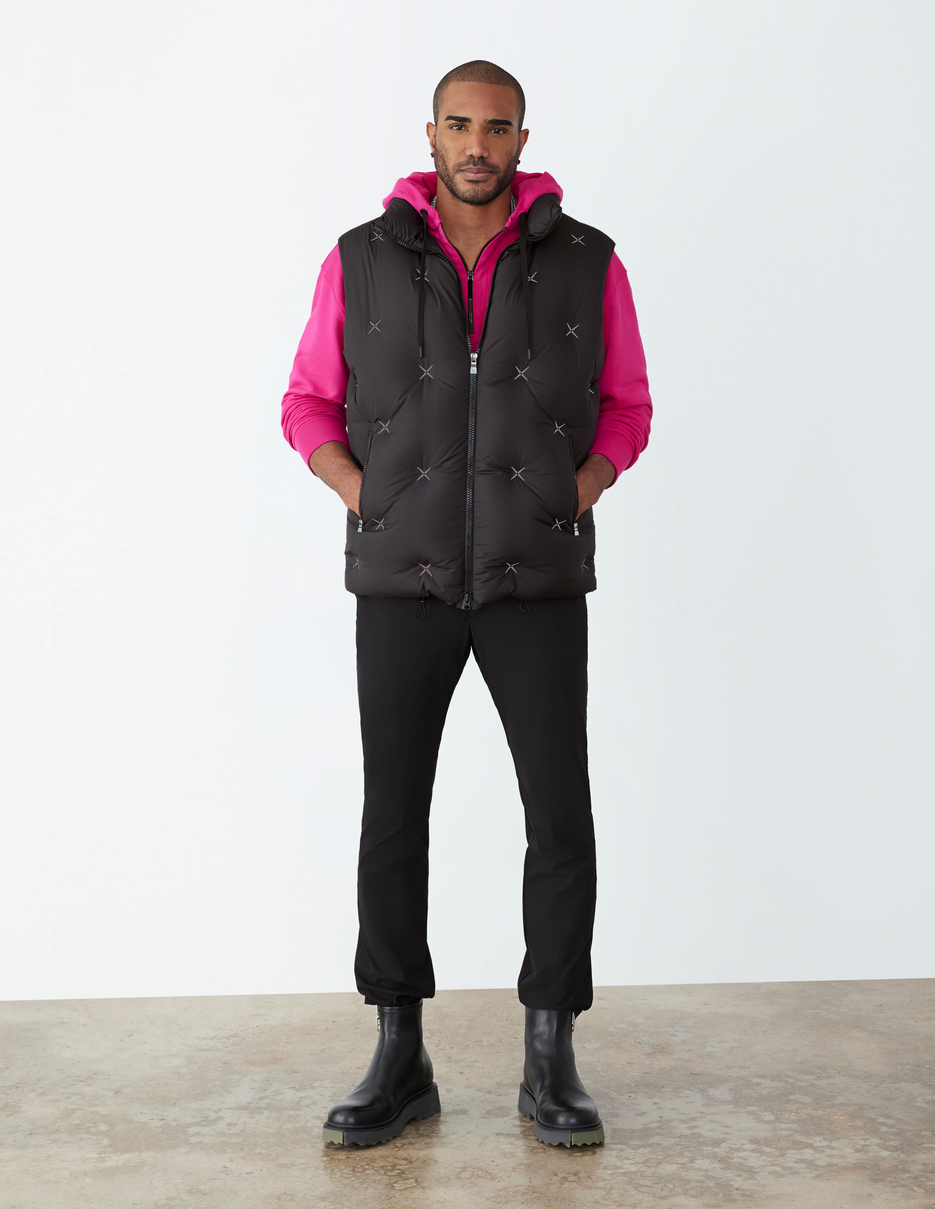 Quilted Puffer Vest - Black / S