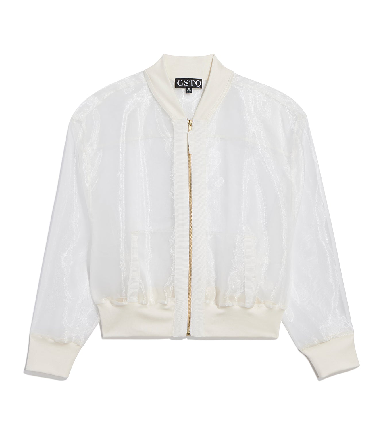 Sheer Bomber Jacket in White