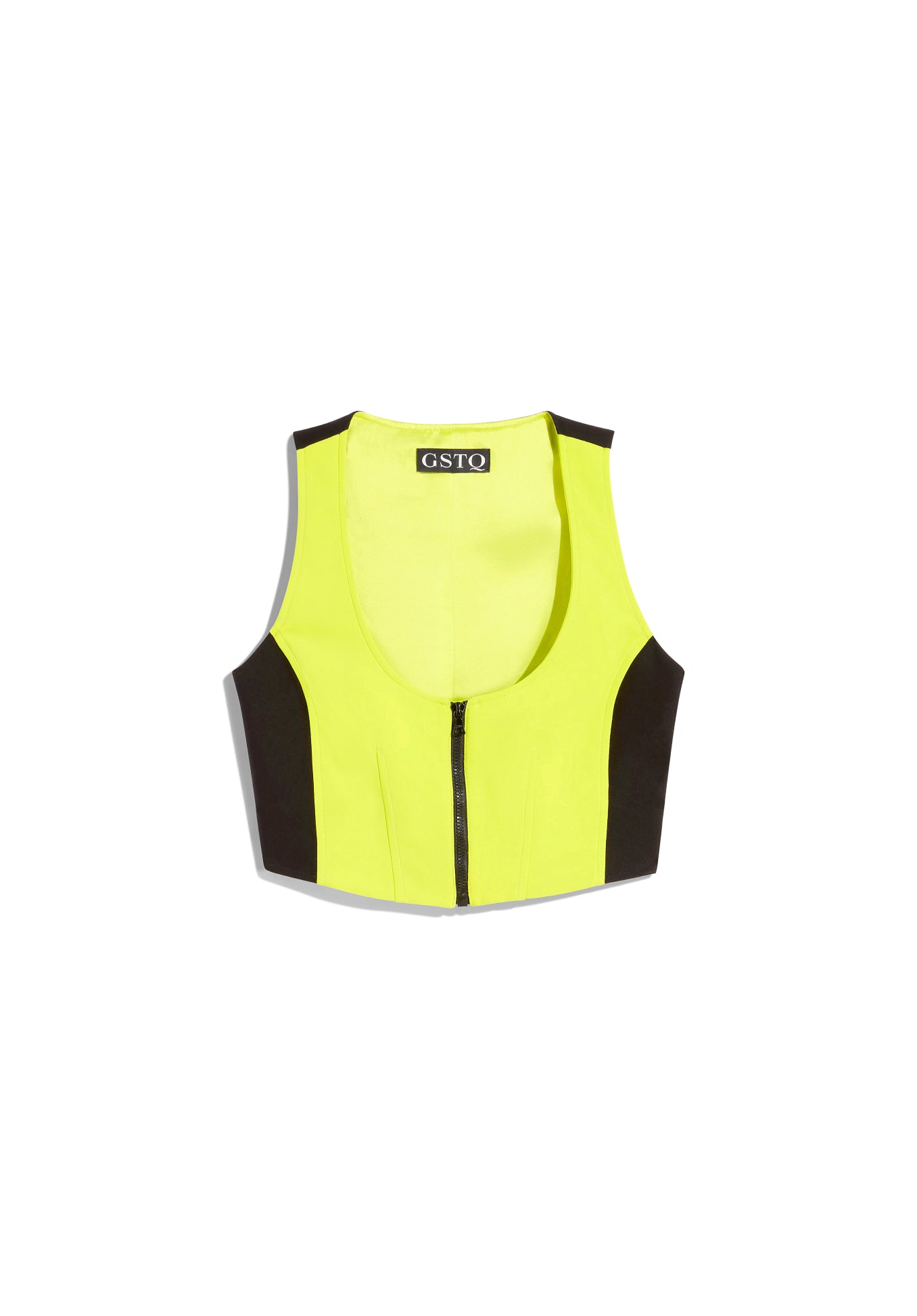 Luxe Tailored Vest in Acid Lime