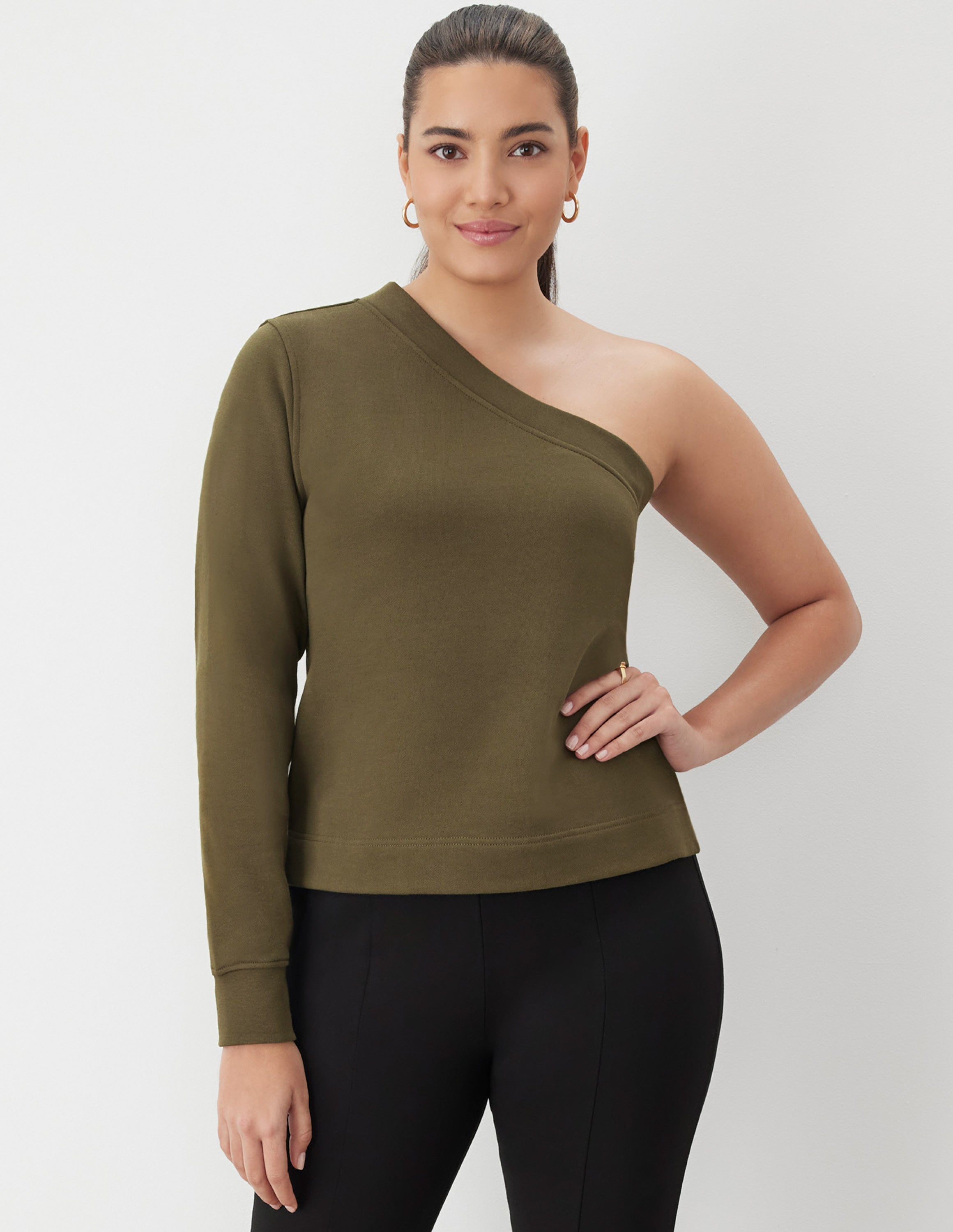 One Shoulder French Terry Top