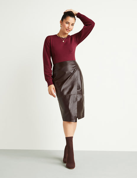 Leather Wrap Skirt GSTQ
