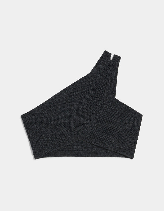One Shoulder Knit Bralette Sweater