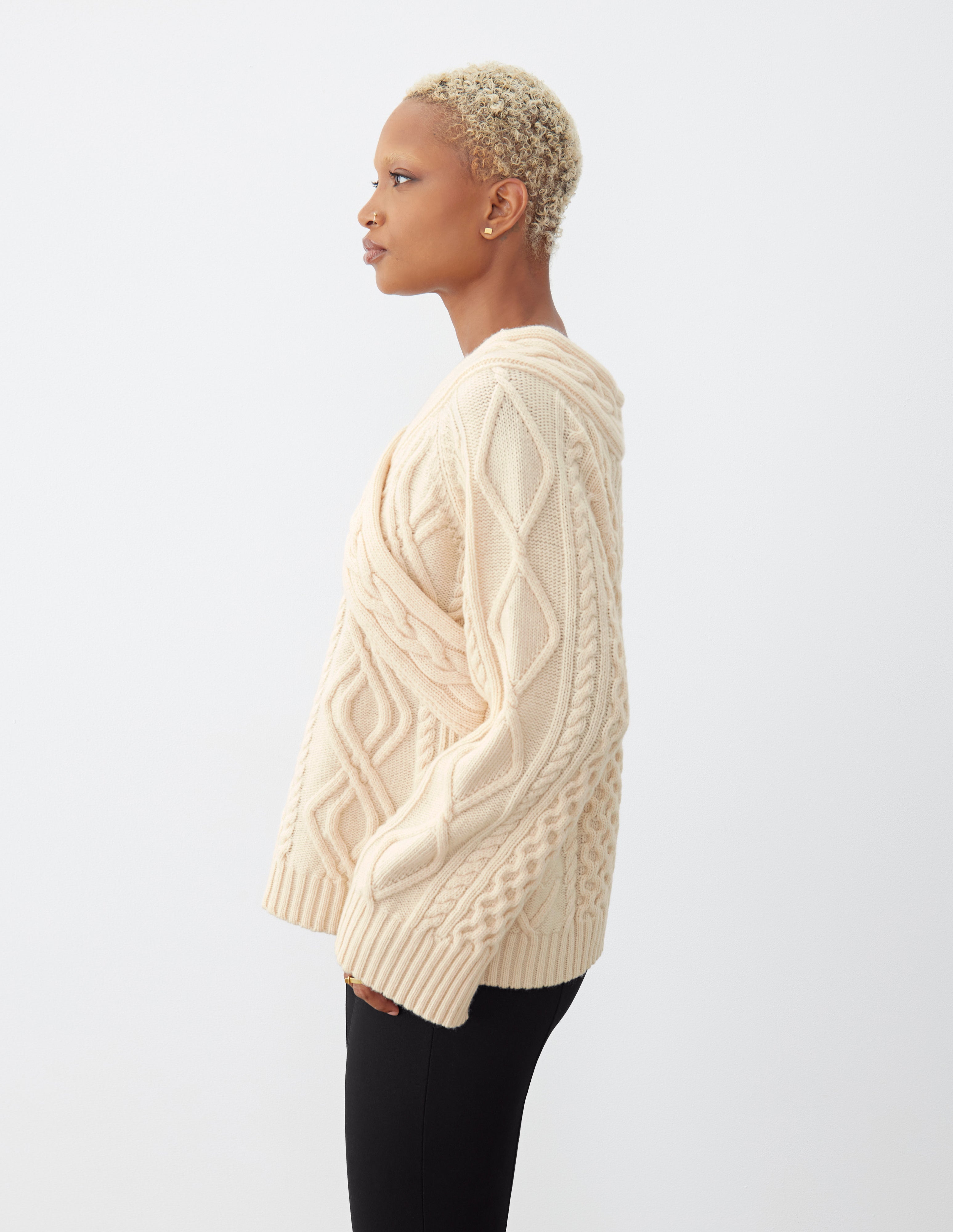 Off the shoulder hotsell cable knit sweater