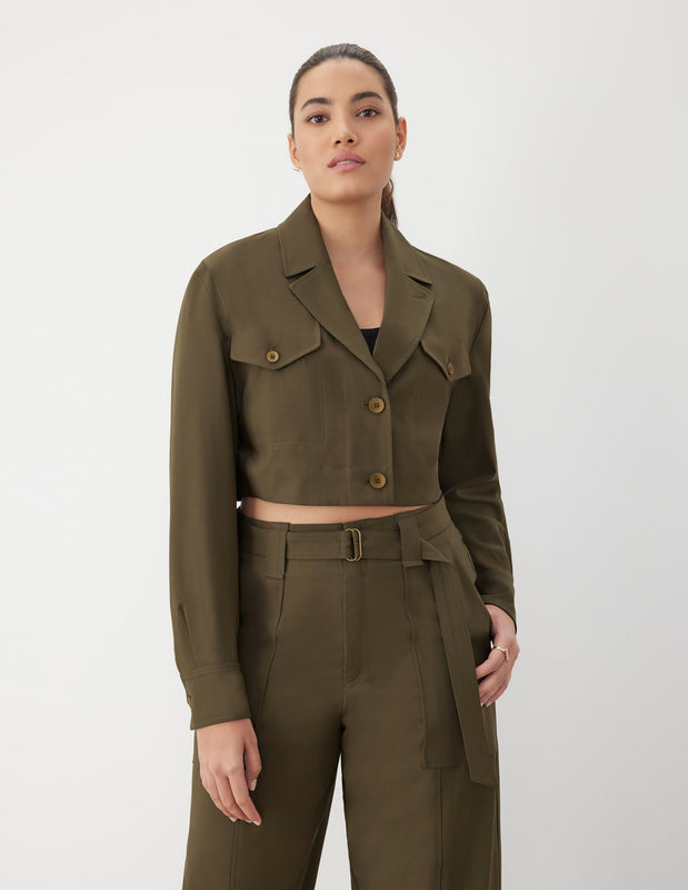 Utility Cropped Shirt Jacket