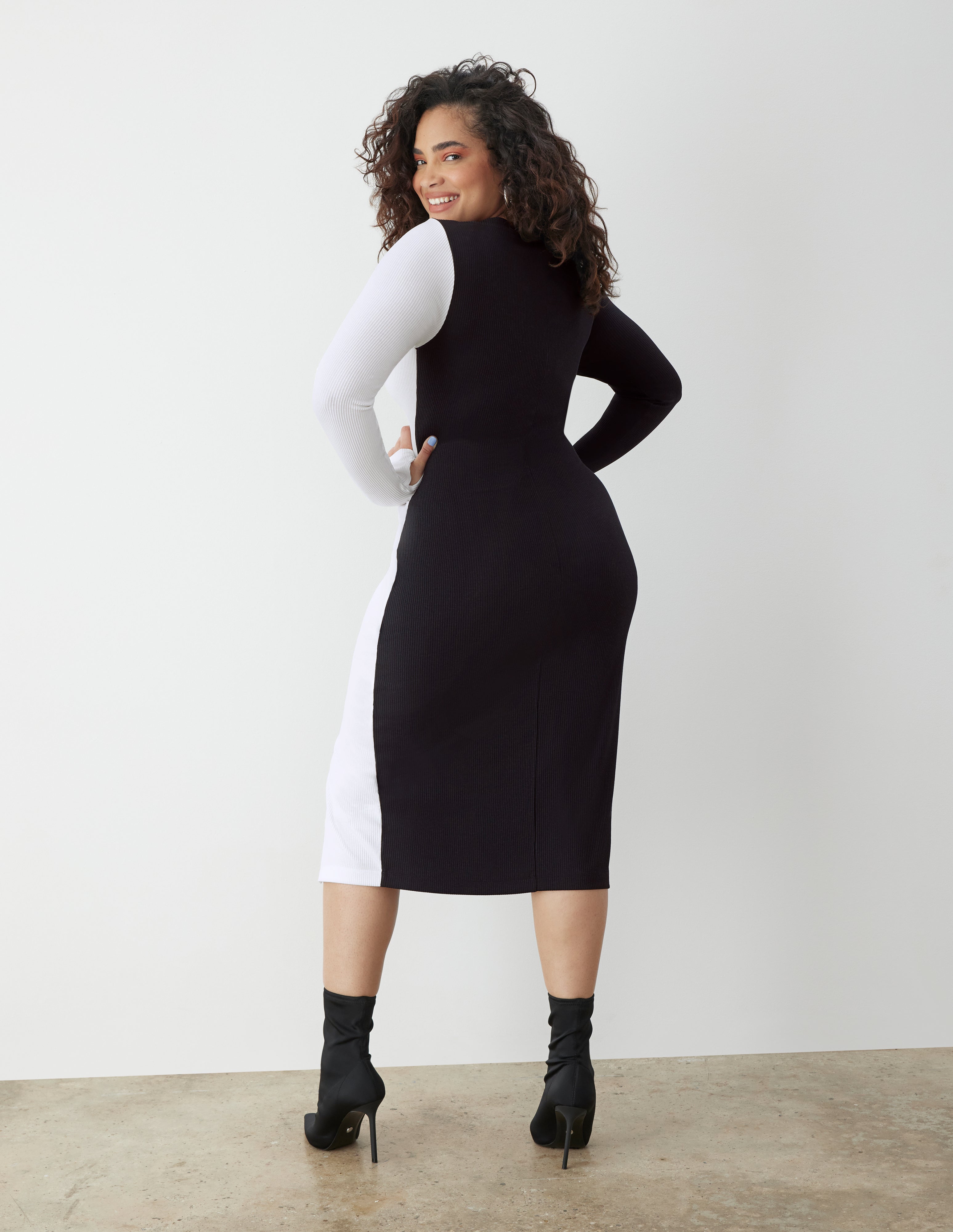 RibKnit Colorblock Dress GSTQ